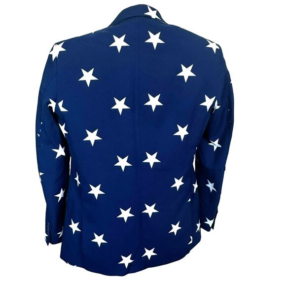 OPPOSUITS Blazer Mens 38R NWT Blue White Stars USA July 4 Jacket Sport Coat Prom - Picture 3 of 10